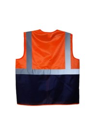 Resim Reflektörlü Cepli Iki Renkli Mühendis Ikaz Yeleği 