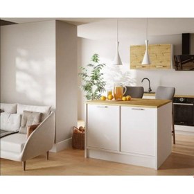 Resim Bihter Mutfak Adası Alt Modül 120 Cm Beyaz Tezgah Dahil 