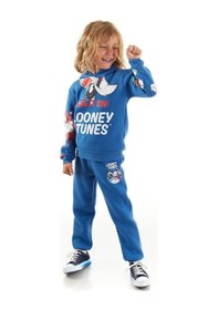 Resim Mickey Mouse Looney Tunes Lisanslı Erkek Çocuk Eşofman & Sweatshirt İndigo 