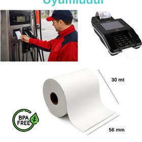 Resim Kasetsan Kağıtsan 56x30 Termal Pos Rulosu 20'li Paket BPA’sız Pompa ve Sabit Pos 