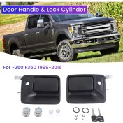 Resim Super Duty F250 F350 1999-2016 ile Uyumlu Klipsli Araba Kapı Kolu ve Kilit Silindiri (Yurt Dışından) 