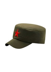 Resim Tezzgelsin Unisex Castro Kızıl Yıldız Arkadan Ayarlanabilir Şapka Haki 