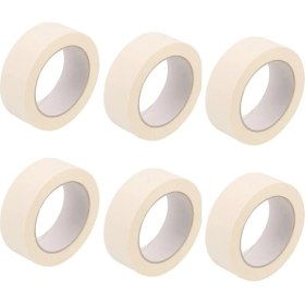 Resim 6 Adet Maskeleme Bandı Boya Bandı 24MM x 25M Kağıt Bant 