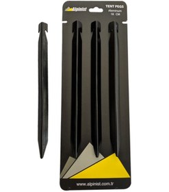 Resim Alpinist Alüminyum 6061 Çadır Kazığı 18 CM Siyah 4'lü Siyah 