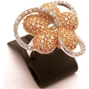 Resim Sarı Papatya Beyaz Altın Kap. Gümüş Yüzük Sevgiliye Hediye 925 Ay 