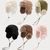 Resim Kışlık Şapkalar Erkek Çocuklar İçin Peluş Lei Feng Şapkaları, Kızlar İçin Sıcak Kulak Koruyucu Şapkalar, Sevimli Kalın Rüzgara Dayanıklı Çekme Şapkalar 