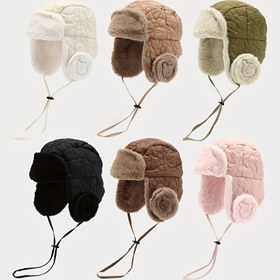 Resim Kışlık Şapkalar Erkek Çocuklar İçin Peluş Lei Feng Şapkaları, Kızlar İçin Sıcak Kulak Koruyucu Şapkalar, Sevimli Kalın Rüzgara Dayanıklı Çekme Şapkalar 