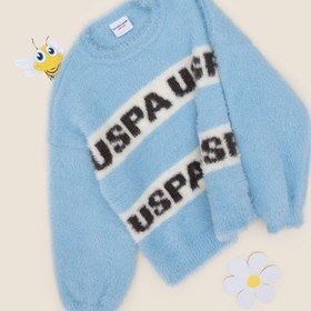 Resim U.S. Polo Assn. Kız Çocuk Açık Mavi Bisiklet Yaka Kazak 50291645-VR083 