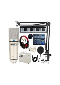 Resim Stüdyo Ekipmanları Midi Live Paket-4 Ses Kartlı Mikser Midi Klavye Cx1 Mikrofon Kulaklık 