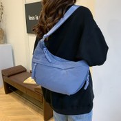 Resim Kadınlar için tek renkli çapraz çanta, büyük kapasiteli mantar çantası, ayarlanabilir askılı ve fermuarlı kapanış, polyester astar, günlük seyahat için hafif, 6 renkte mevcut 