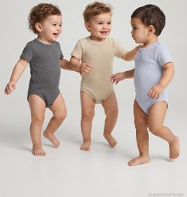 Resim Minidamla Kısa Kol Basic 3'lü set 1-18 Ay Çıtçıtlı Badi - Mavi - Mavi / 6-9 Ay 