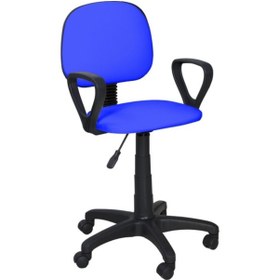 Resim AYM Ofis Sekreter Ofis Ev Öğrenci Çalışma Sandalyesi Deri Döşeme Mavi 