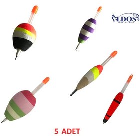 Resim Aldos Işık Fosfor Takılabilen Olta Şamandırası 5'li Paket 