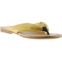 Resim Bueno Shoes Sarı Deri Kadın Düz Sandalet 