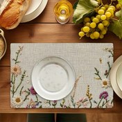 Resim Renkli Nakışlı Çiçek Seti 4'lü, Boyutu 30.48x45.72 cm, Ev Dekorasyonu Masa Koşucusu Kaymaz ve Isıya Dayanıklı Mutfak, Banket, Parti Süsleme Yer Örtücüleri 
