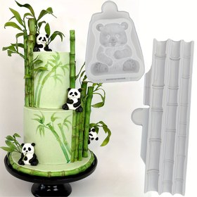 Resim Sevimli Panda ve Çim Silikon Kalıpları, Kek Süsleme, Mutfak Pişirme Araçları, Kupcake Üstleri, Tekrar Kullanılabilir Düğün ve Doğum Günü Parti Süslemeleri - Fondant, Şeker Pastası, Pişirme Malzemeleri 