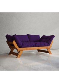 Resim Adalar Masif Tik-mor Renk 2li Kanepe Cpt8127-210 