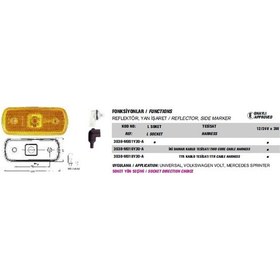 Resim İZ LAMBASI OVAL SIDEMARKER ISUZU TURKUAZ < L > DUYLU BRAKETSİZ E9 