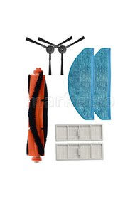 Resim Karcher 6.101-222.0 Uyumlu 7'li Robot Yedek Parça Seti Ana / Yan Fırça Mop Ve Filtre 