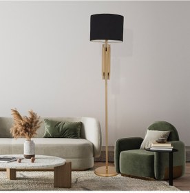 Resim Matisse Siyah Şapkalı Eskitme Dekoratif Tasarım Ayaklı Abajur Lamba Modern Metal Lambader 