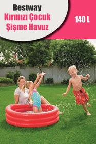 Resim BESTWAY 51025 YUVARLAK ÇOCUK KIRMIZI ŞİŞME HAVUZ 