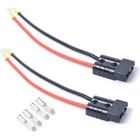 Resim 2 Adet Pil Hızlı Bağlantı 50a Çift Pil Karavan Römork Güneş Kamyonu 25cm Uzatma Kabloları İle 