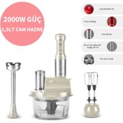 Resim Karaca 1,5 Lt Cam Hazneli Inox Gövde Premium 2000W Turbo , 4 Kanatlı Çelik Bıçak Mutfak Robotu & Blender 