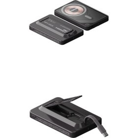 Resim Momax 1-Power X Pro+ Magnetic Wireless Battery Pack (10000mAh) with Stand and Built-in USB-C Cable (White) 