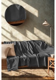 Resim Pamuklu Kaymaz Koltuk Çekyat Örtüsü&koltuk Şalı Çizgi Desenli 170 