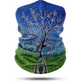 Resim Dair Aksesuar Hayat Ağacı Desenli Motosiklet Boyunluk Bandana 