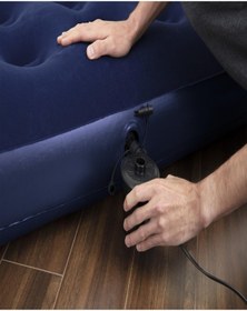 Resim Şişme Yatak Çift Kişilik 22 Cm Kalınlık Hava Pompalı Kamp & Misafir Yatağı Pvc Dayanıklı Mor 