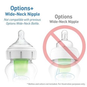 Resim 1. Seviye Geniş Ağız Options+ Silikon Biberon Emziği, İkili Paket 