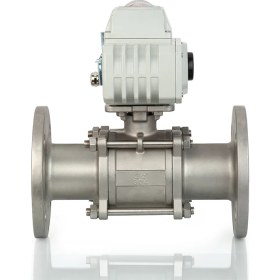 Resim Unox DN80 - 3" 24 V Dc Elektrikli Aktüatörlü Flanşlı Küresel Vana 3 Parçalı 