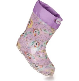 Resim Kiko Kids Unicorn Su Geçirmez Kız Çocuk Yağmur Çizmesi Lila - Turkuaz Lila - Turkuaz 