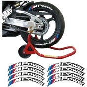 Resim Gogo 8 Adet M Power Motosiklet Ve Otomobil Uyumlu Lastik Yazısı Sticker Arma 