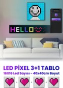 Resim Genel Markalar Led Pixel 3+1 Tablo Dijital Ekran Yazı ve Animasyon Eklenebilen Telefon Kontrollü 16*16 Led 