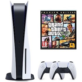 Resim Sony Playstation 5 Diskli Versiyon 825 GB Oyun Konsolu + 2. Dualsense Kol + Gta V Premium Edition Oyun (İthalatçı Garantili) 