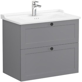 Resim VitrA Root 68871 Classic Lavabo Dolabı, Iki Çekmeceli, 80 Cm, Mat Gri, Klasik Lavabolu 