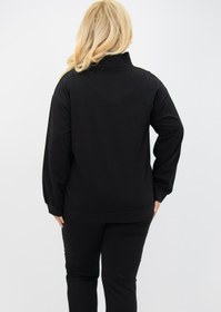 Resim Kadın Büyük Beden Dik Yaka Fermuarlı Eşofman Takımı 8133-25 - 5XL / Bej 