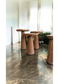 Resim Ahşap Mantar Sehpa 3 Lü Kahverengi Renk Doğal Zigon Fiskos Kahverengi 