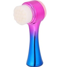 Resim Riverworld Çift İşlevli Renkli Cilt Yüz Temizleme Fırçası Peeling Mavi - Pembe 