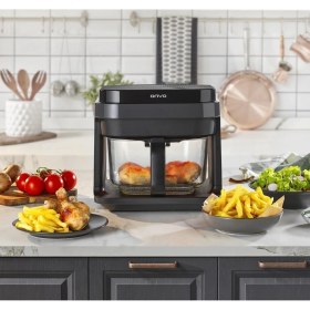 Resim 5 Litre Cam Air Fryer Siyah, Sağlıklı ve Pratik Pişirme Cihazı 