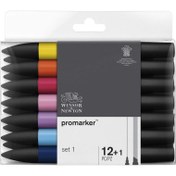 Resim Winsor & Newton : Promarker Set 1 : 12 Renk + Blender 