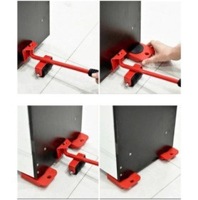 Resim Baysal Tekerlekli Mobilya Taşıma Kaydırma Krikolu Beyaz Eşya Taşıma Aparatı Kırmızı 