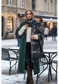 Resim Premium Soft Buklet Atkı Antrasit Çizgili 