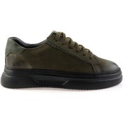 Resim Bambi Haki Hakiki Deri Erkek Sneaker E01089100001 