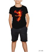 Resim Avengers Infinity War Iron Mad Red Siyah Çocuk Tişört Siyah 