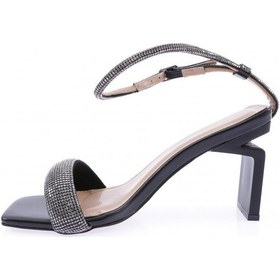 Resim Dgn K9016 Kadin Silver Taş Bantli Bilekten Bağlamali Topuklu Sandalet K9016-1748-R1534 Siyah 