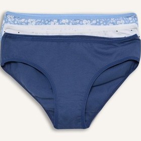 Resim Defacto Kalp Desenli Ribana 3lü Slip Külot Kız Çocuk H1388a826smbe574 Mavi-be574 