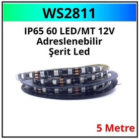 Resim WS2811 IP65 60 Led/Mt 12V 5Mt Rulo 